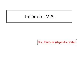 taller de i v a