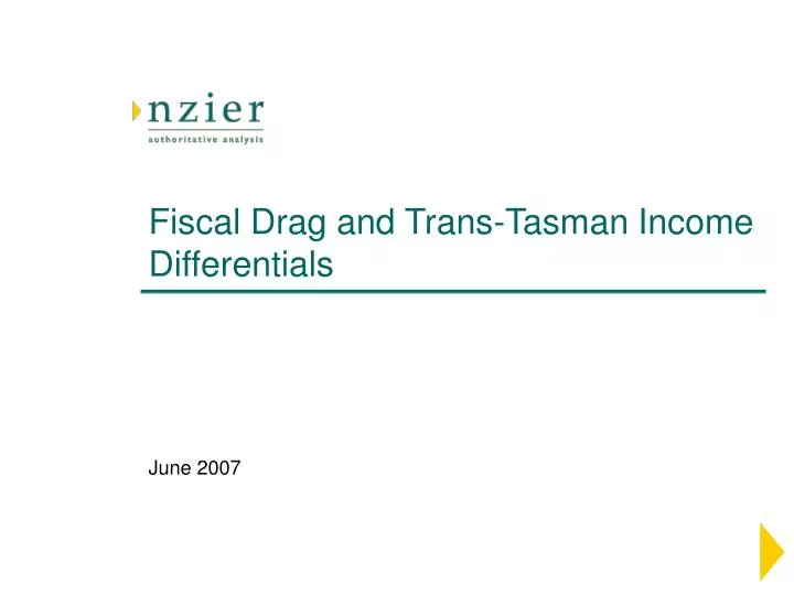 fiscal drag and trans tasman income differentials