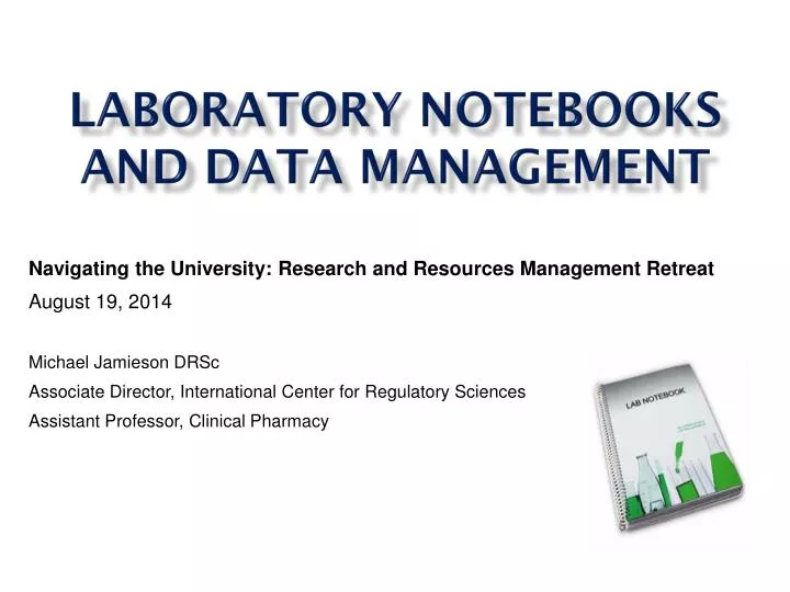 laboratory notebooks and data management