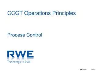 CCGT Operations Principles