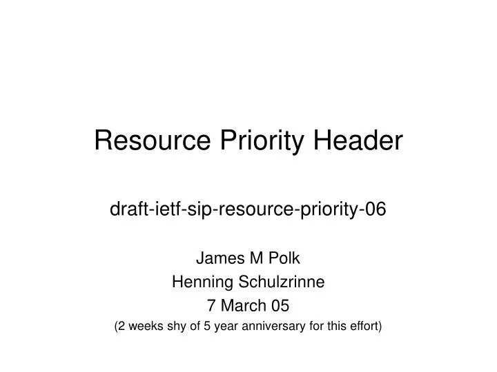 resource priority header