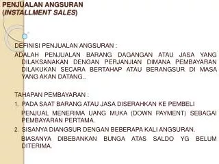 penjualan angsuran installment sales