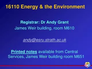 16110 Energy &amp; the Environment