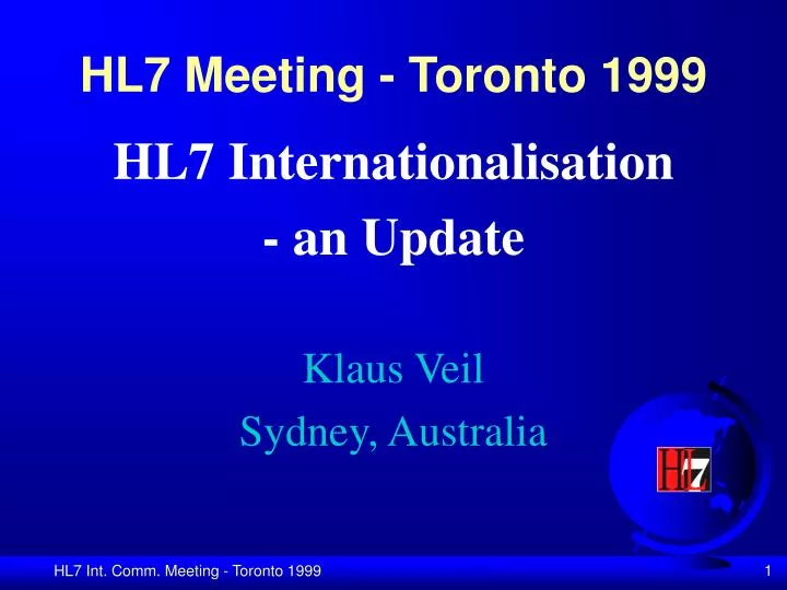 hl7 meeting toronto 1999