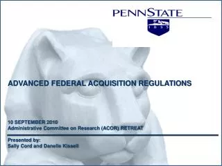 ADVANCED FEDERAL ACQUISITION REGULATIONS