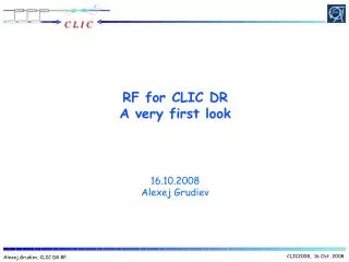 RF for CLIC DR A very first look