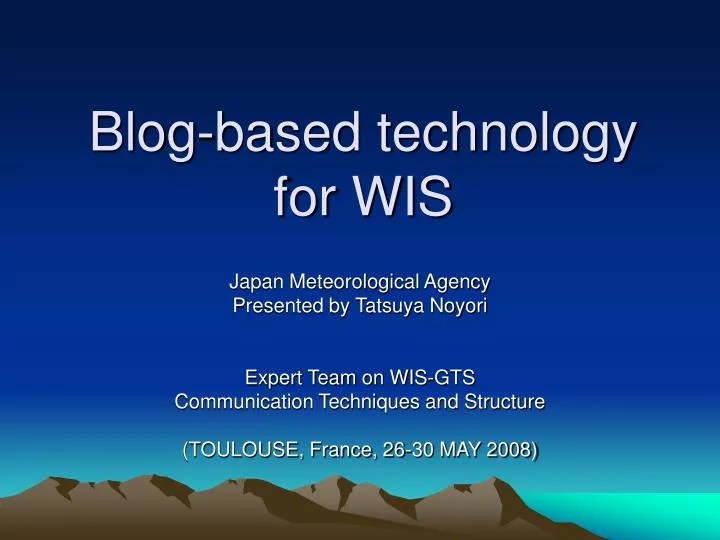 blog based technology for wis