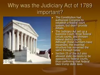 Why was the Judiciary Act of 1789 important?