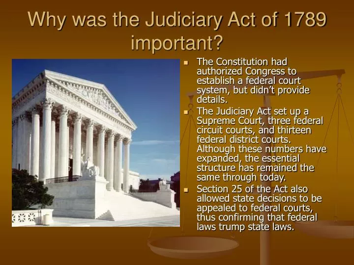 why was the judiciary act of 1789 important