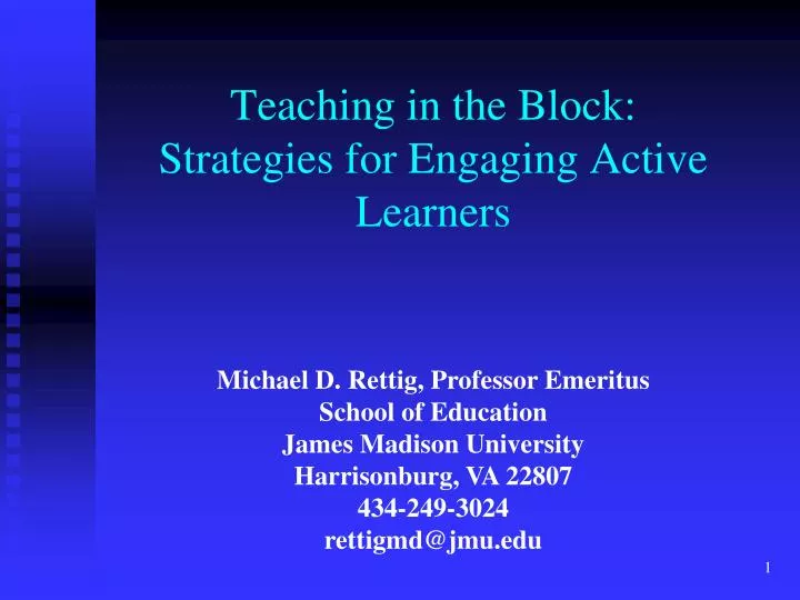 teaching in the block strategies for engaging active learners