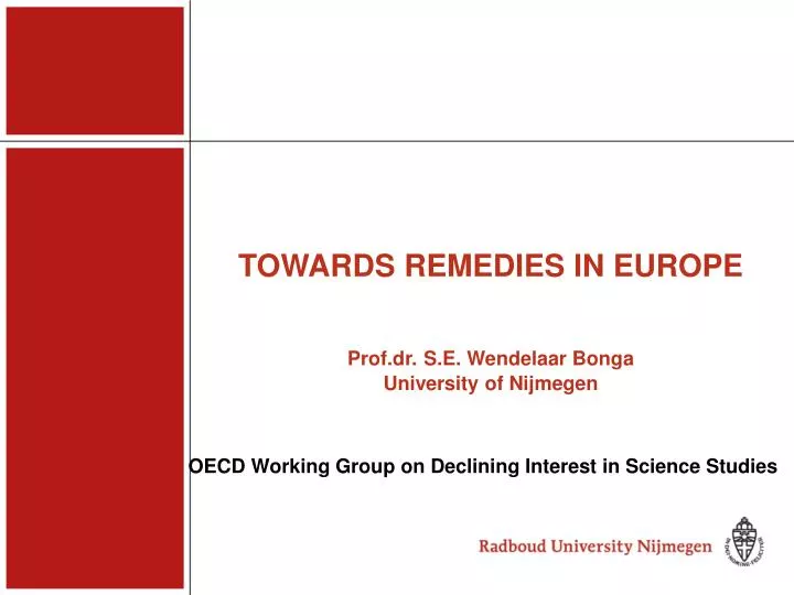 oecd working group on declining interest in science studies