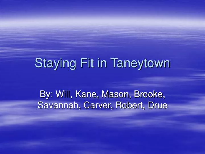 staying fit in taneytown