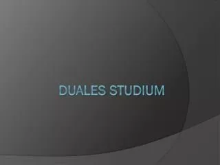 duales studium