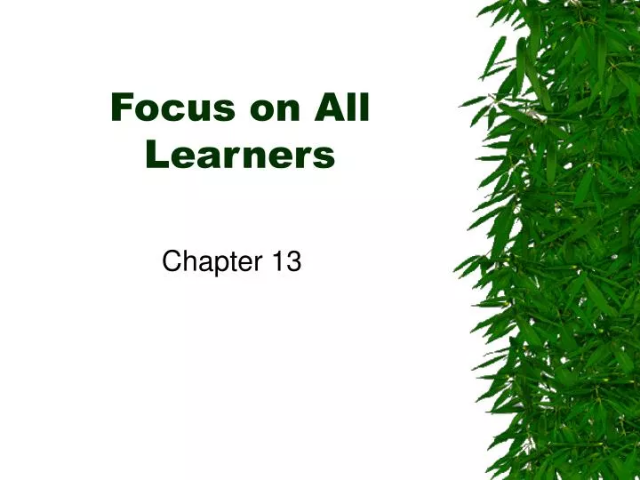 focus on all learners