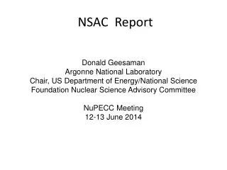 NSAC Report