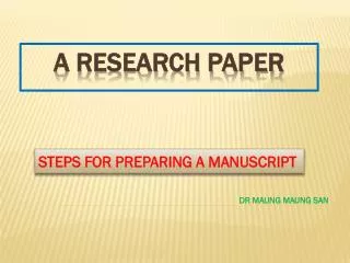 A RESEARCH PAPER