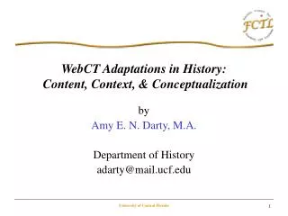 WebCT Adaptations in History: Content, Context, &amp; Conceptualization