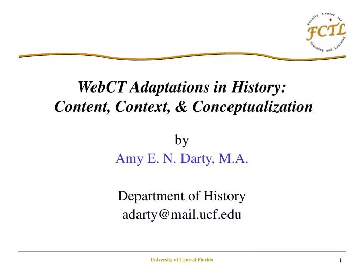 webct adaptations in history content context conceptualization