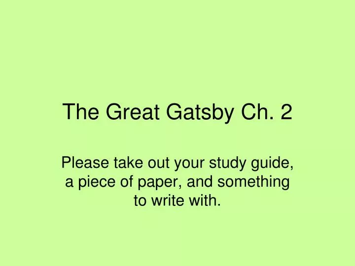 the great gatsby ch 2