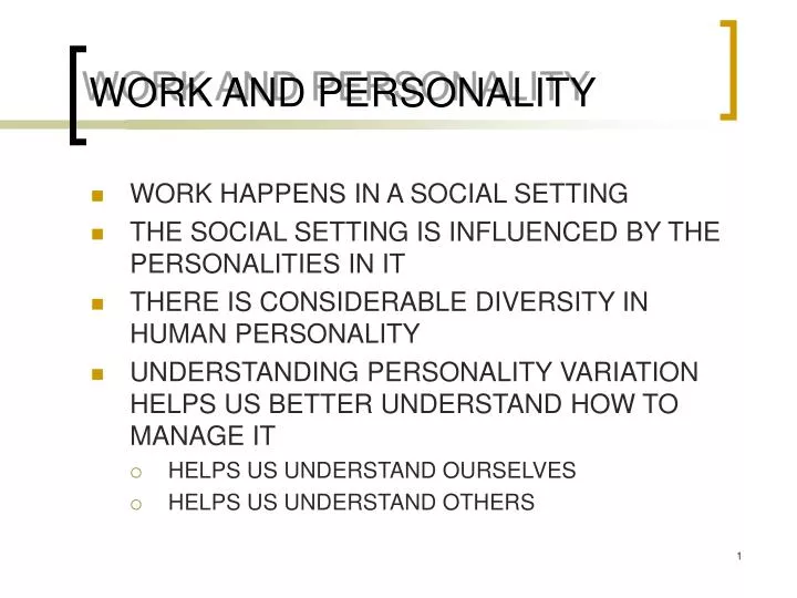work and personality