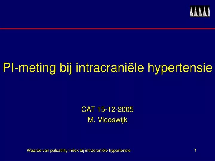 pi meting bij intracrani le hypertensie