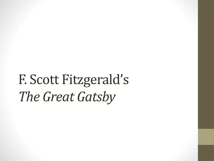 f scott fitzgerald s the great gatsby