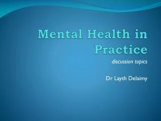 Mental Health in Practice