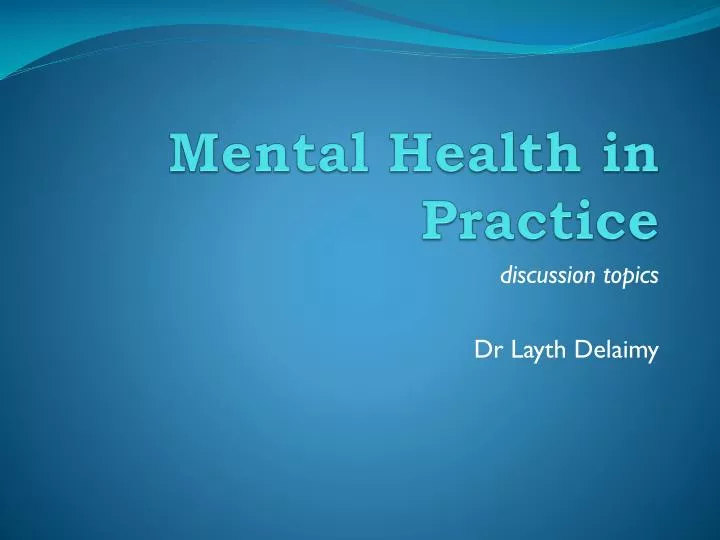 mental health in practice