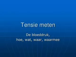 tensie meten