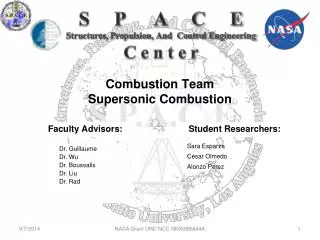 Combustion Team Supersonic Combustion