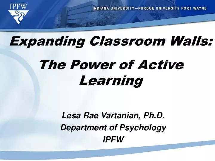 lesa rae vartanian ph d department of psychology ipfw