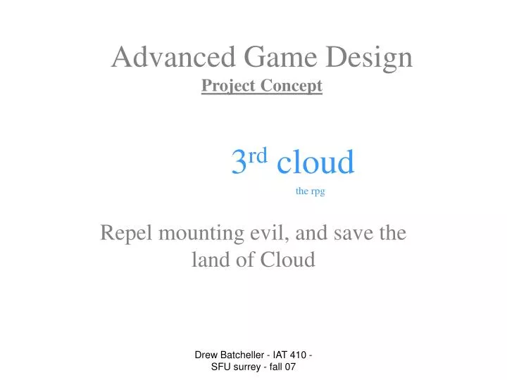 advanced game design project concept