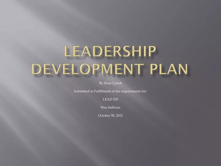 leadership development plan