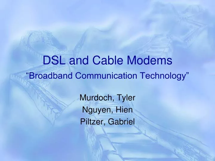 dsl and cable modems broadband communication technology