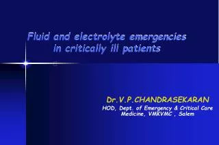 Fluid and electrolyte emergencies in critically ill patients