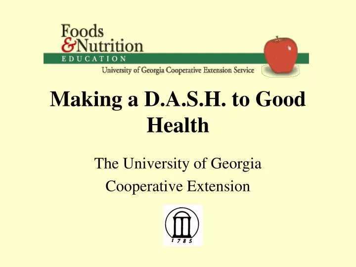making a d a s h to good health