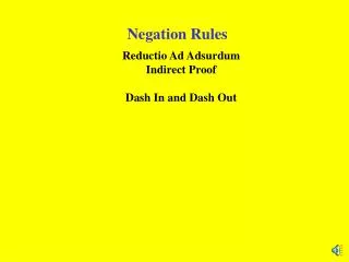 Negation Rules