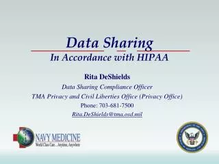 Data Sharing In Accordance with HIPAA