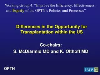 Differences in the Opportunity for Transplantation within the US