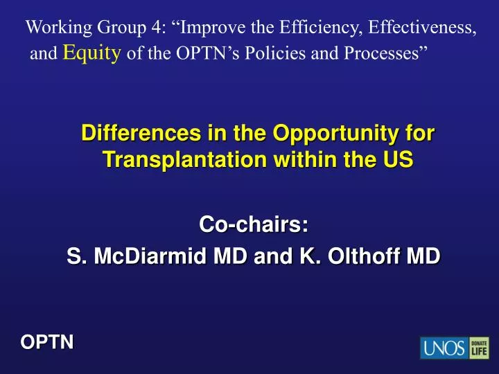 differences in the opportunity for transplantation within the us