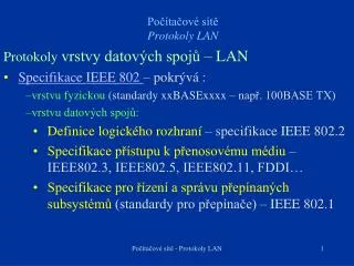 po ta ov s t protokoly lan