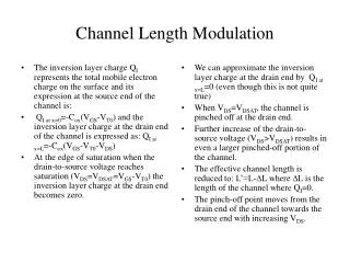 Channel Length Modulation
