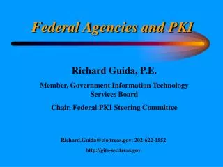 Federal Agencies and PKI