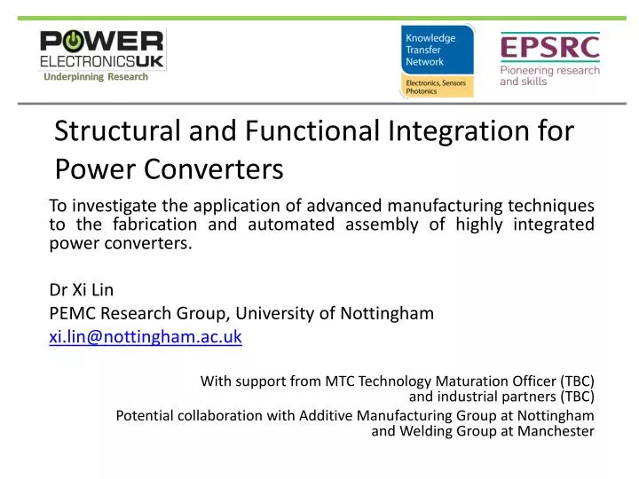 structural and functional integration for power converters