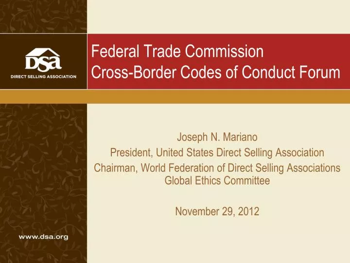 federal trade commission cross border codes of conduct forum