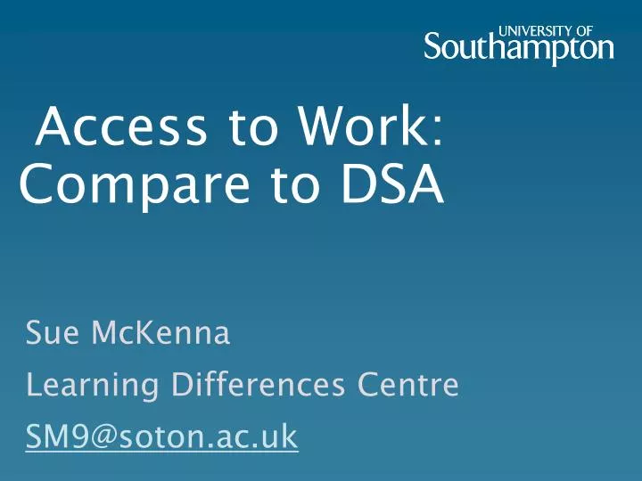 access to work compare to dsa