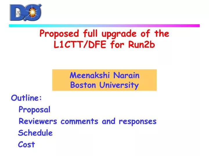 proposed full upgrade of the l1ctt dfe for run2b