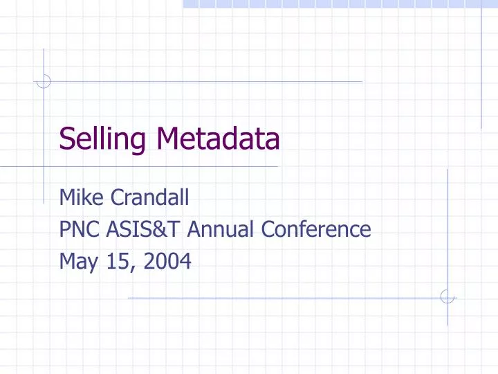 selling metadata