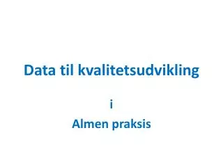 data til kvalitetsudvikling