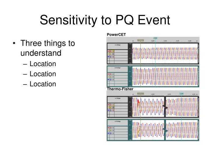 sensitivity to pq event